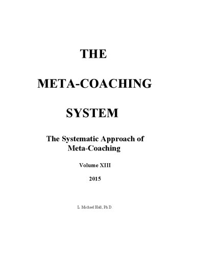 The Metacoaching System L Michael Hall