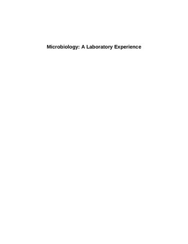 Microbiology A Laboratory Experience Holly Ahern