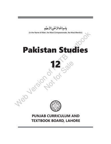 Pakistan Studies Class 12 Experimental Various