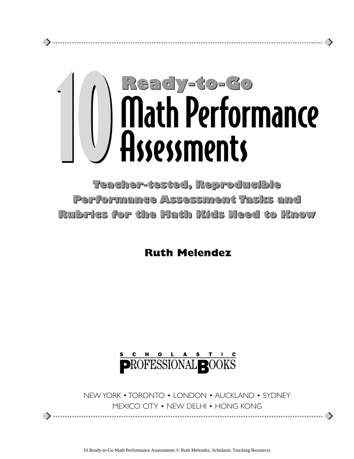 10 Readytogo Math Performance Assessments Ruth Melendez