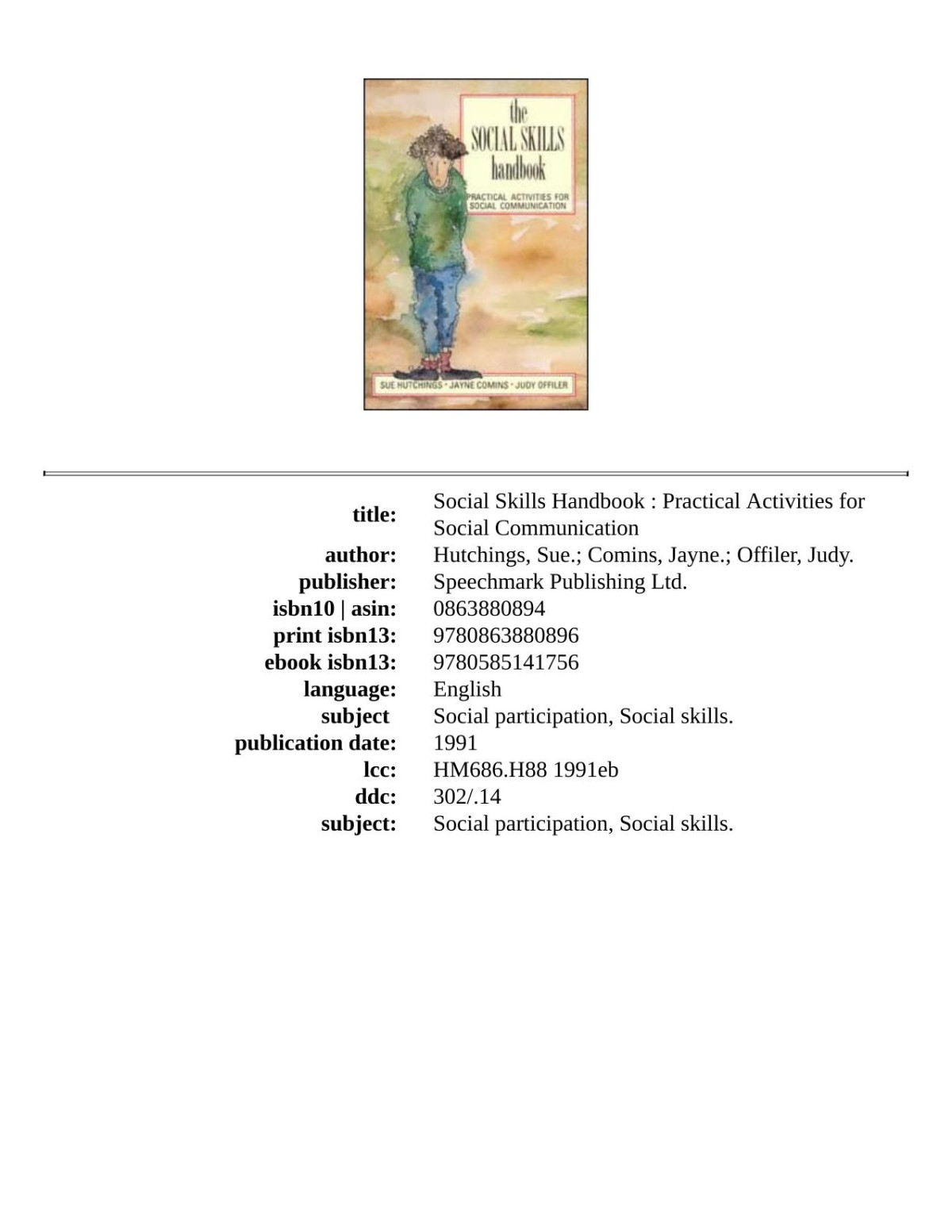 The Social Skills Handbook Sue Hutchings