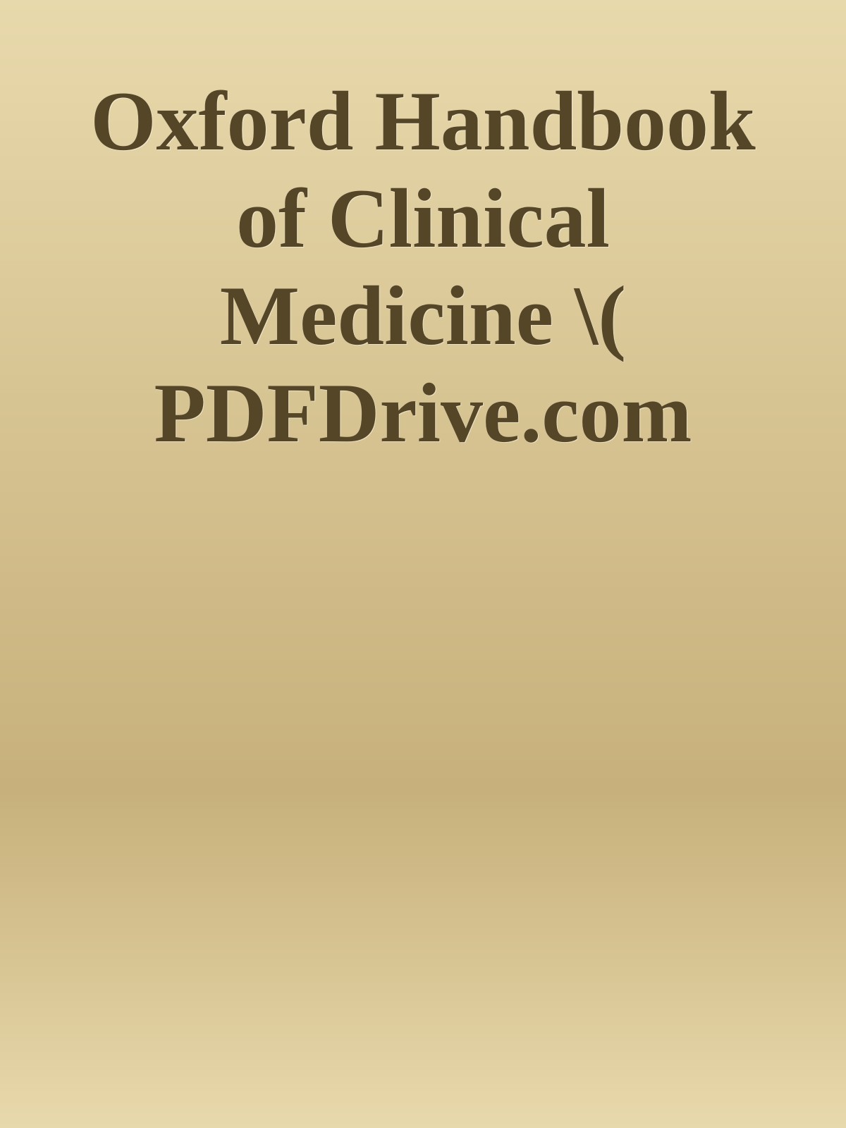 Oxford Handbook Of Clinical Medicine 10th Ian B Wilkinson