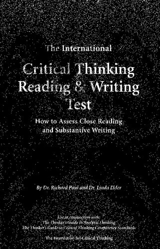 The International Critical Thinking Reading And Writing Test Second Richard Paul