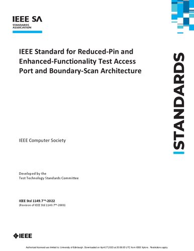 Ieee Standard For Reducedpin And Enhancedfunctionality Test Access Port And Boundaryscan Architecture Ieee Test Technology Standards Committee