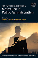 Research Handbook On Motivation In Public Administration Edmund C Stazyk