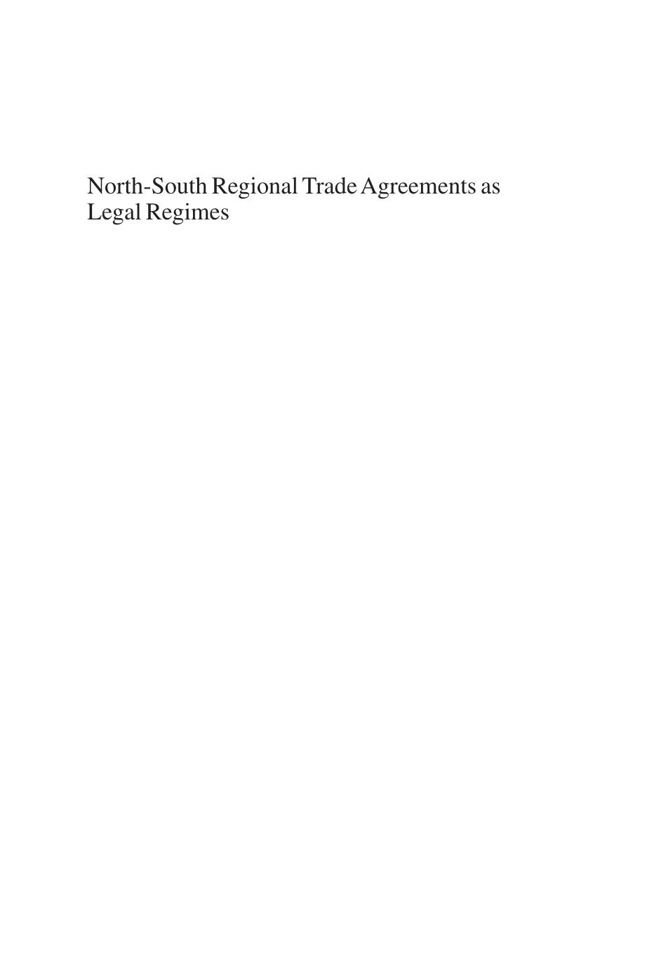 Northsouth Regional Trade Agreements As Legal Regimes Clair Gammage
