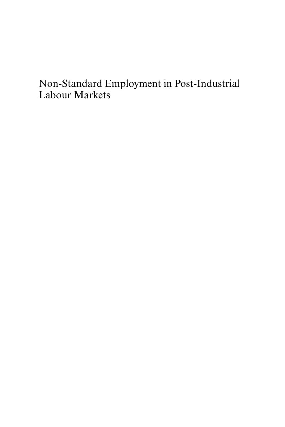 Nonstandard Employment In Postindustrial Labour Markets Werner Eichhorst