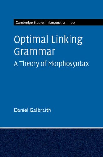 Optimal Linking Grammar Volume 170 A Theory Of Morphosyntax New Daniel Galbraith