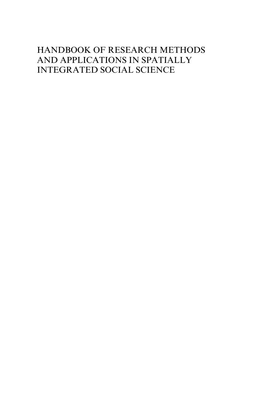 Handbook Of Research Methods And Applications In Spatially Integrated Social Science Robert Stimson