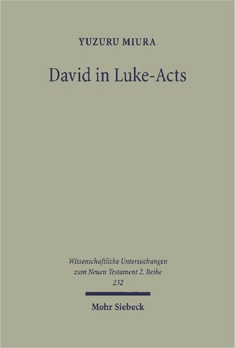 David In Lukeacts His Portrayal In The Light Of Early Judaism Yuzuru Miura