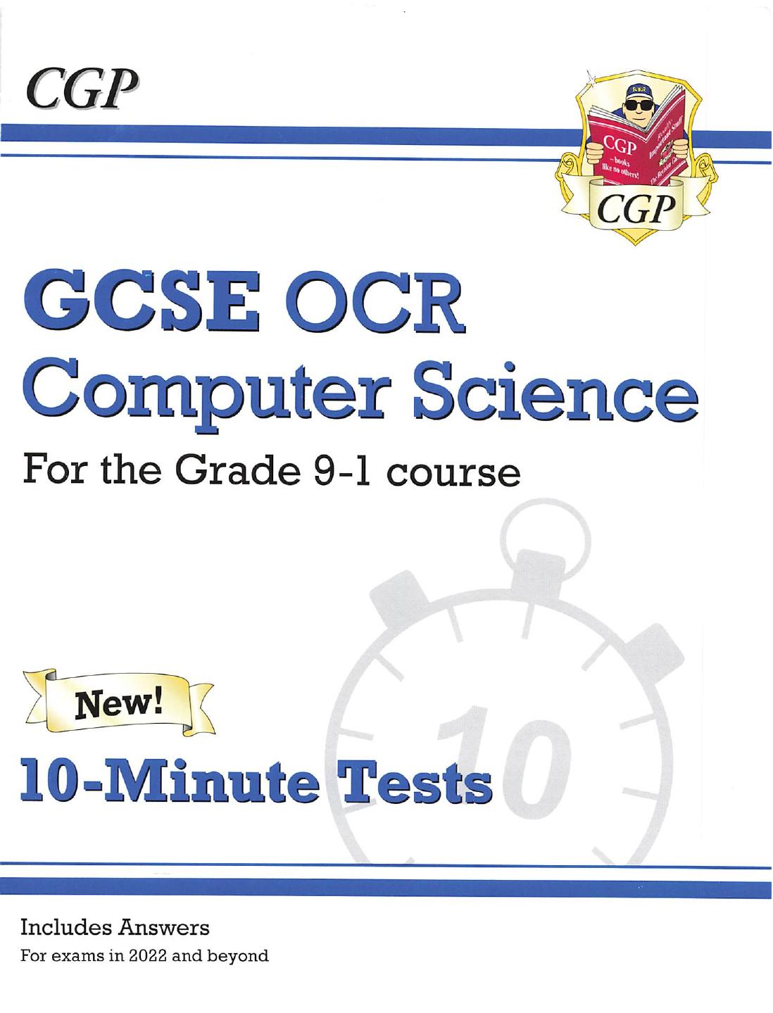 New Gcse Computer Science Ocr 10minute Tests For Exams In 2022 And Beyond Includes Answers Cgp Books