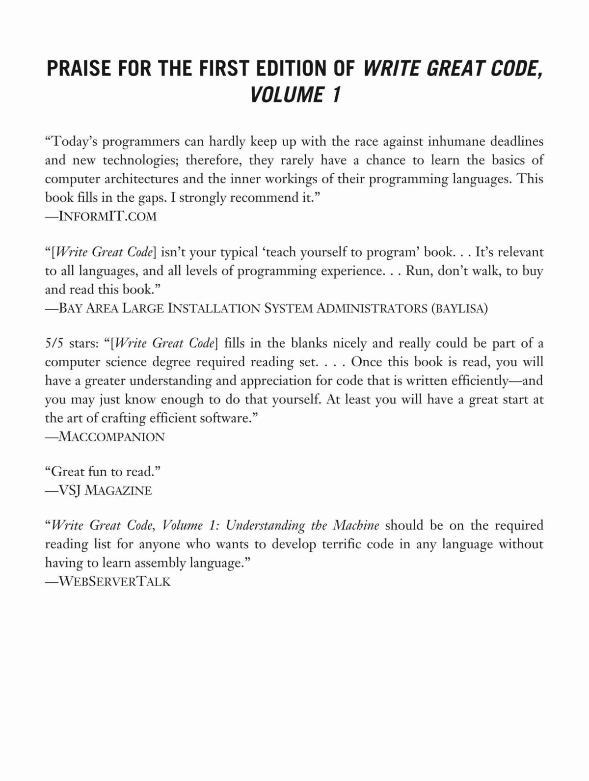 Write Great Code Volume 1 2nd Edition Understanding The Machine Randall Hyde
