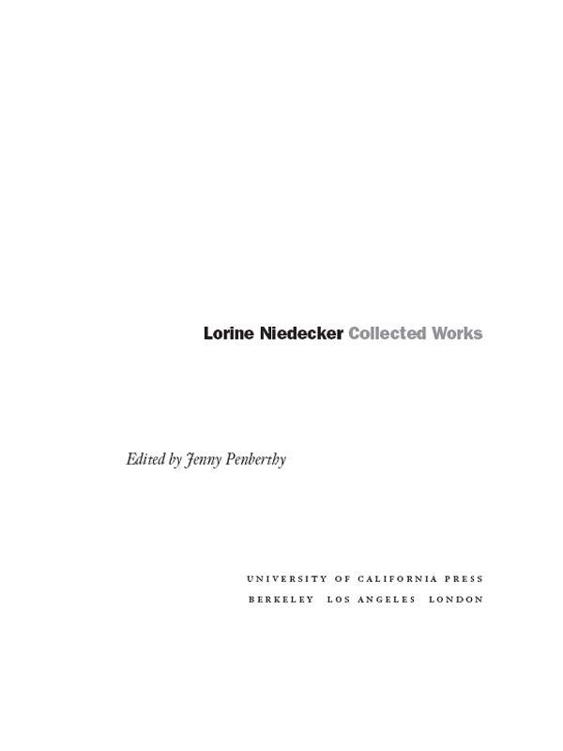 Collecte Works Lorine Niedecker