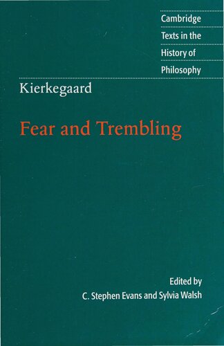 Fear And Trembling 1st Edition Sren Kierkegaard Sylvia Walsh Editor