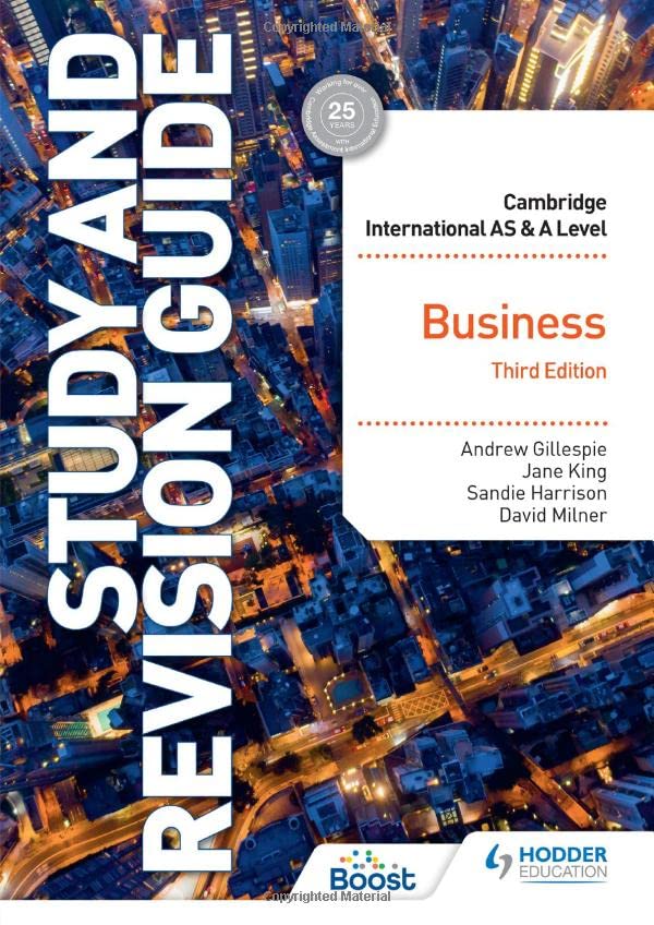 Cambridge International Asa Level Business Study And Revision Guide 3rd Edition 3rd Jane King