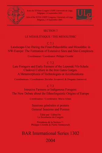Le Mésolithique The Mesolithic Sessions Générales Et Posters General Sessions And Posters Le Secrétariat Du Congrès Editor
