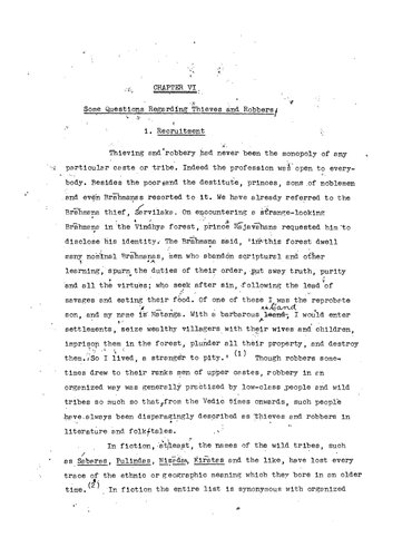 Theft And Robbery In Early Indian Records Some Questions Regarding Theives And Robbers Kali Pada Hore