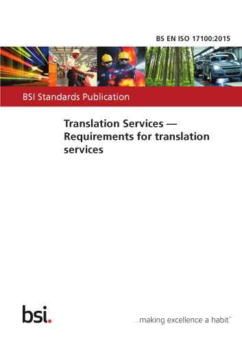 Bs En Iso 171002015 Translation Services Requirements For Translation Services