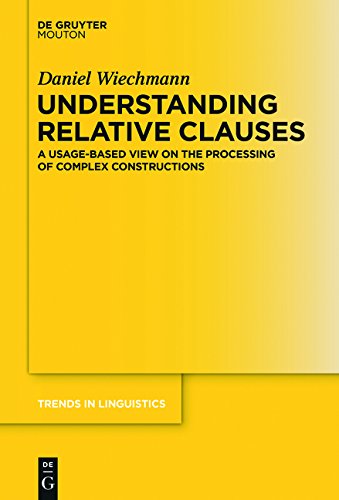 Understanding Relative Clauses A Usagebased View On The Processing Of Complex Constructions Daniel Wiechmann