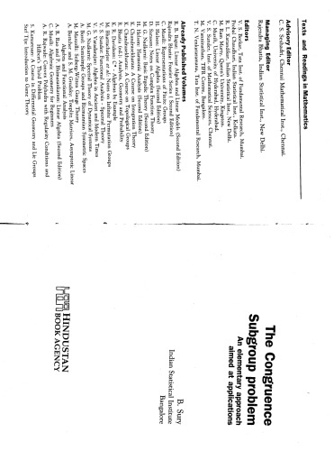 The Congruence Subgroup Problem An Elementary Approach Aimed At Applications B Sury