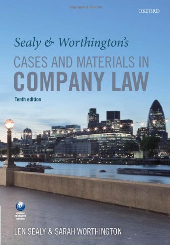 Sealy And Worthingtons Cases And Materials In Company Law 10th Edition Len Sealy