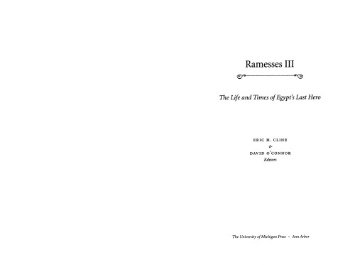 Ramesses Iii The Life And Times Of Egypts Last Hero Cline