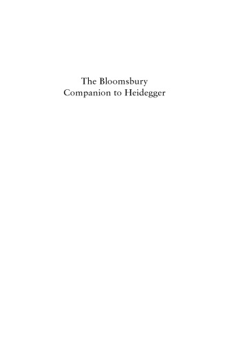 The Bloomsbury Companion To Heidegger Francois Raffoul Eric S Nelson Eds