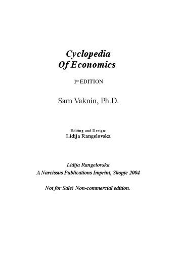 Cyclopedia Of Economics Sam Vaknin