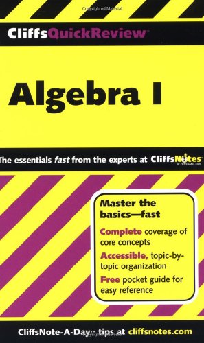 Cliffsquickreview Algebra I 1st Edition Jerry Bobrow Phd