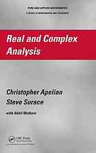 Real And Complex Analysis Apelian Christopher Mathew Akhil Surace