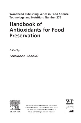 Handbook Of Antioxidants For Food Preservation Shahidi Fereidoon