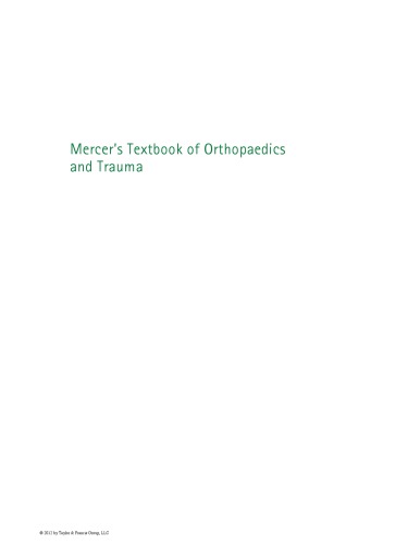Mercers Textbook Of Orthopaedics And Trauma 10th Ed Mow Christopher Sivananthan