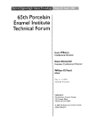 65th Porcelain Enamel Institute Technical Forum William D Faust