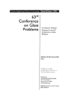 63rd Conference On Glass Problems Charles H Drummond Iii