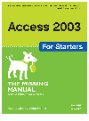 Access 2003 For Starters The Missing Manual Exactly What You Need To Get Started Kate J Chase