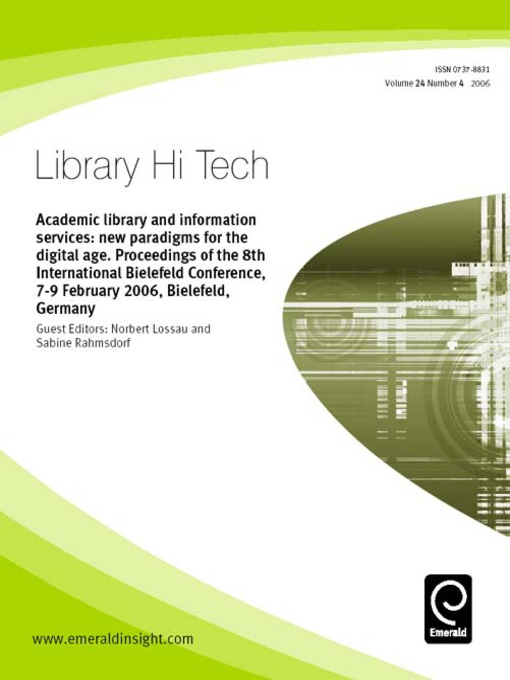 Academic Library And Information Services New Paradigms For The Digital Age Norbert Lossau