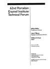 62nd Porcelain Enamel Institute Technical Forum William D Faust