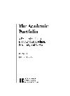 The Academic Portfolio A Practical Guide To Documenting Teaching Research And Service Peter Seldin
