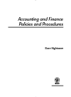 Accounting And Finance Policies And Procedures Rose Hightower