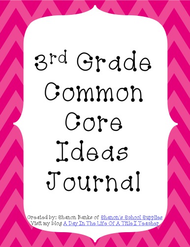 3rd Grade Common Core Standards Journal For Teacherspink Chevron Shanons School Supplies