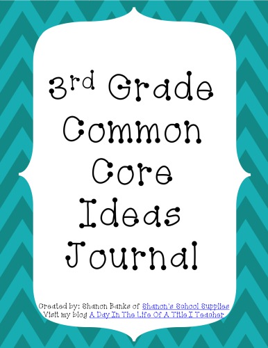 3rd Grade Common Core Standards Journal For Teachersblue Chevron Shanons School Supplies