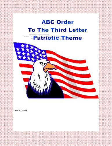 Abc Order Practice To The Third Letter Printable Worksheetspatriotic Theme Mrs Mcs Shop