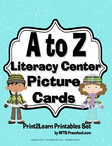 A To Z Literacy Center Picture Cards Rfts Prekkindergarten