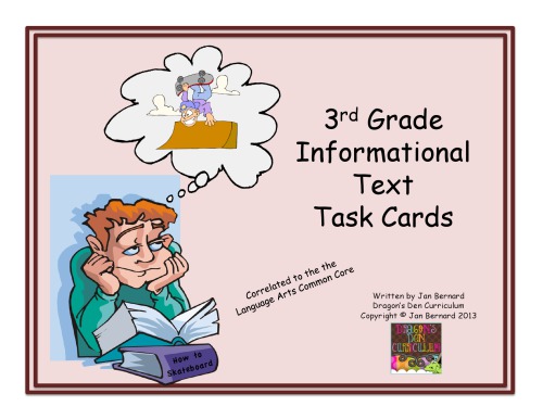 3rd Grade Informational Text Task Cards And Game Dragonsdencurriculum