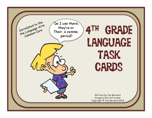 4th Grade Language Task Cards And Game Dragonsdencurriculum