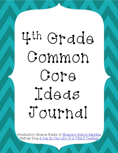 4th Grade Common Core Standards Journal For Teachersblue Chevron Shanons School Supplies