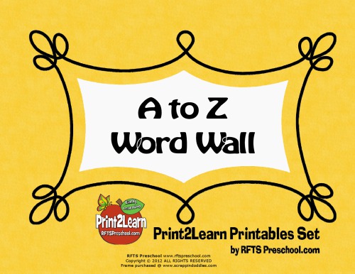 A To Z Word Wall Rfts Prekkindergarten