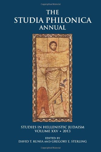 Studia Philonica Annual David T Runia David T Runia Gregory E Sterling