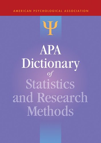 Apa Dictionary Of Statistics And Research Methods 1st Edition Sheldon Zedeck