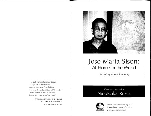 Jose Maria Sison At Home In The Worldportrait Of A Revolutionary Ninotchka Rosca